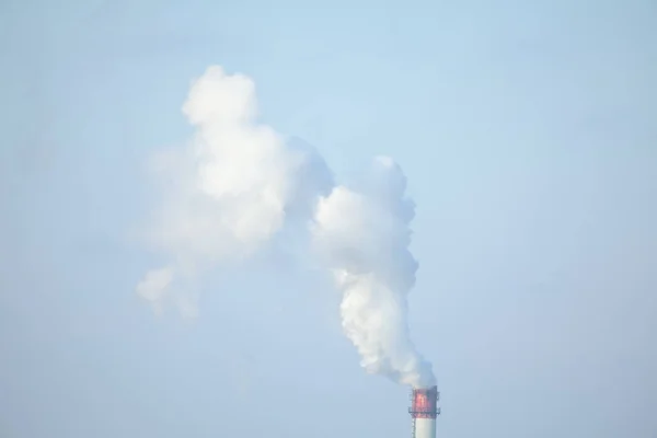 Fumaça Industrial Tóxica Subindo Céu — Fotografia de Stock