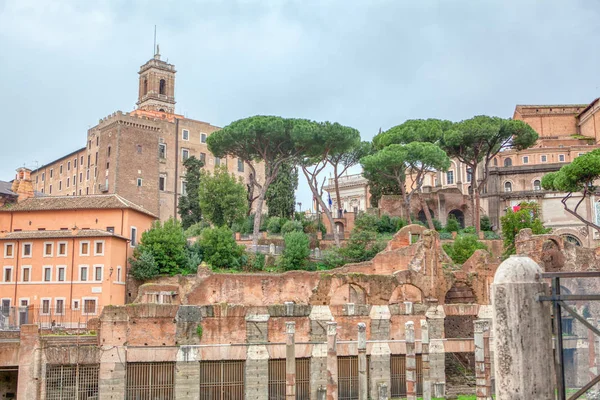 Antique Roman Forum Ruined Architecture — 图库照片