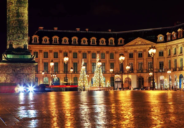 Паризька Міська Площа Новорічну Ніч — стокове фото