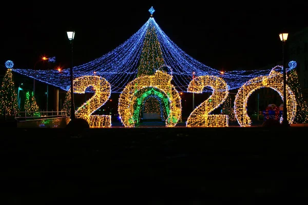 2020 Yılının Şenlikli Aydınlanması — Stok fotoğraf
