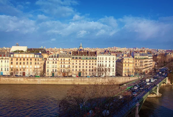 Pont Sully Légi Kilátása Párizsban — Stock Fotó