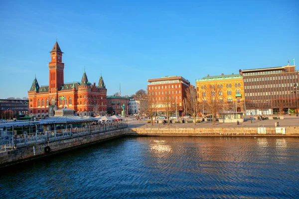 Vista Ciudad Central Helsingborg Suecia — Foto de Stock