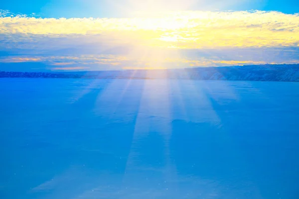 Hermoso Atardecer Temporada Invierno —  Fotos de Stock