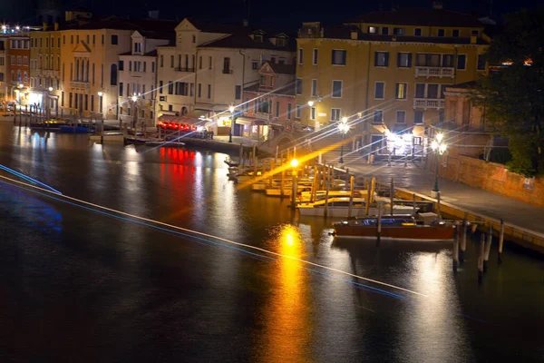 Venedig Wasserkanal Der Nacht — Stockfoto