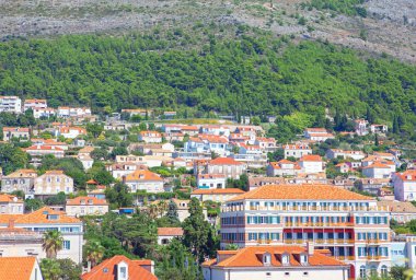 Dubrovnik 'teki evlerin manzarası 