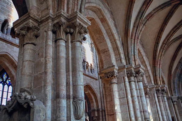 Interior Side Stone Columns Cathedral — Stock Photo, Image