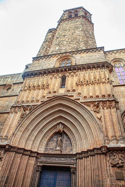 Catedral Barcelona Detalles Entrada — Foto de Stock