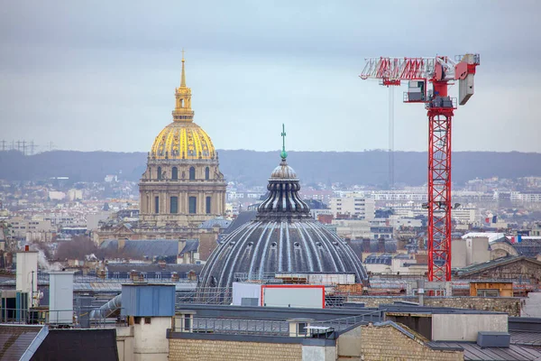 Cúpula Les Invalides Grúa Construcción París — Foto de Stock
