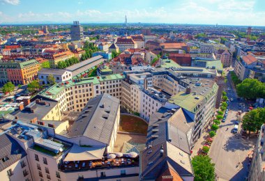 Münih yerleşim bölgesi manzarası yukarıdan