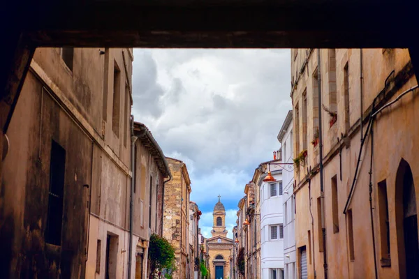Узкая Улица Церковь Eglise Franco Polonaise Saint Martial Бордо — стоковое фото