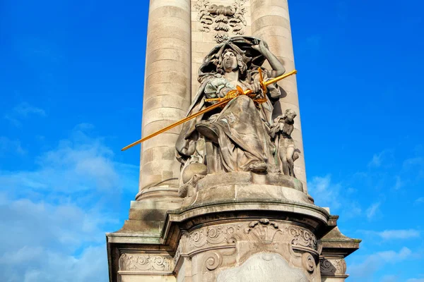 Monument Dame Avec Épée Sur Pont Alexandre Paris — Photo