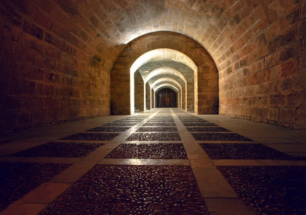 medieval pedestrian tunnel with no people