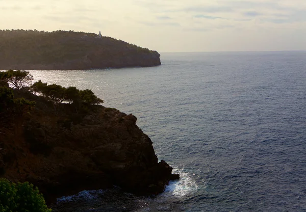 Paisaje Marino Con Isla Por Mañana — Foto de Stock