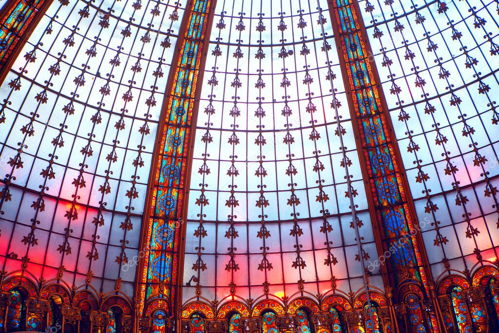 stained glass dome with natural lighting