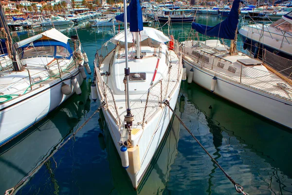 Baie Mer Avec Yachts Blancs — Photo