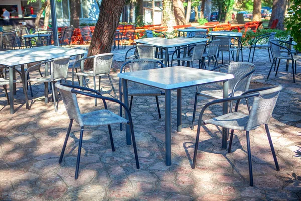 Nessuna Gente Sulla Terrazza Della Strada — Foto Stock