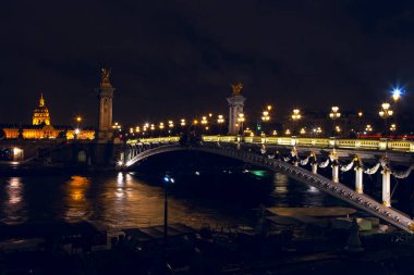 Geceleyin ünlü Parisli Pont Alexandre
