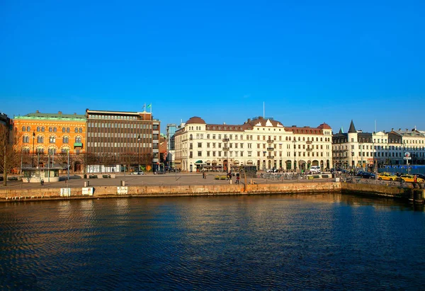 Helsingborgスウェーデンの都市と港の市内中心部 — ストック写真