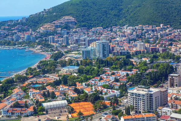 Panoramisch Uitzicht Kuststad Budva Montenegro — Stockfoto