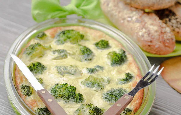 Caçarola Vegetariana Dieta Caçarola Com Queijo Brócolis Receita Para Caçarolas — Fotografia de Stock