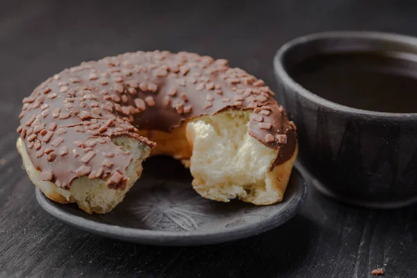 chocolate donut,traditional Polish donut,a donut for an old recipe,home donut