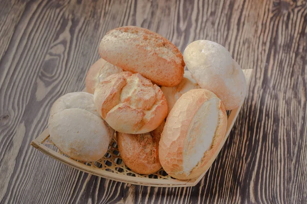 Pães Para Velha Receita Polonesa Pães Caseiros Fundo Madeira — Fotografia de Stock