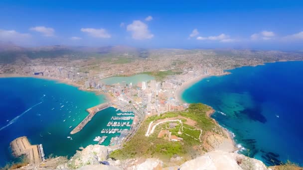 Calpe Spanien dag ljus Medelhavet timelapse — Stockvideo