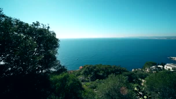 Vista del soleado mar Mediterráneo — Vídeos de Stock