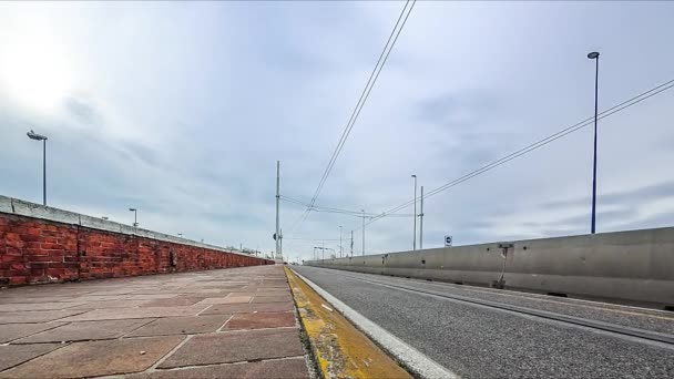 Κυκλοφορίας γεφύρι timelapse της Via della Liberta Βενετία, Ιταλία — Αρχείο Βίντεο