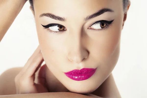 Woman face with beauty makeup — Stock Photo, Image