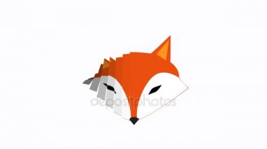 Fox şirket logo sunu için grafik klip görüntüleri düz beyaz arka plan üzerinde hareket.