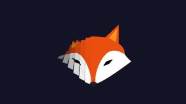 Fox şirket logo sunu için grafik klip görüntüleri düz siyah arka plan üzerinde hareket.