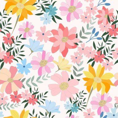 Şirin kız renkli çiçek bahçesi çizgi filmlerini keşfediyor.