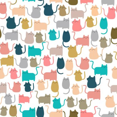 Sevimli, pürüzsüz desenli Mutlu kedi yavrusu Şirin kartton karakteri