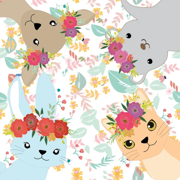 Cute Sweet Animal Her Crown Stock Illustration