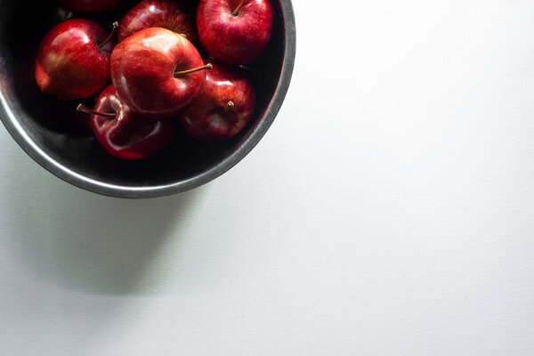 Apple on a white background and free space concept. 