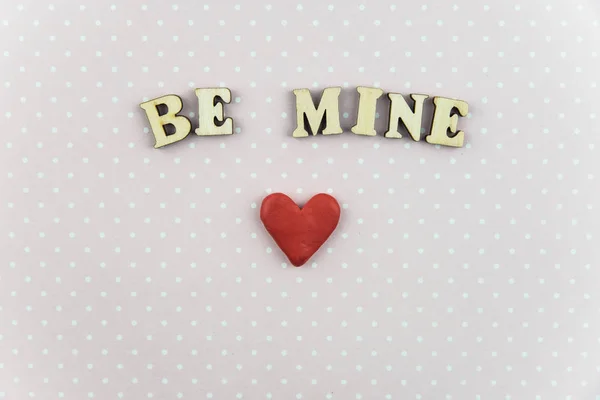 Valentinsdagen Blir Mitt Valentinkort Konsept Februar Hjerter Romantiske Ord Trendy – stockfoto