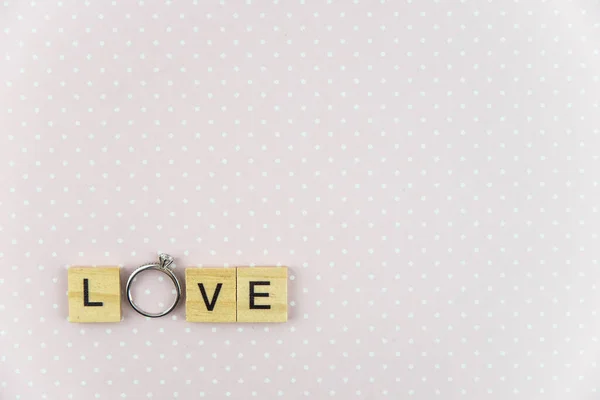 Abeceda Písmeno Dřevěné Bloky Dlaždice Slovem Láska Manželství Návrh Koncept — Stock fotografie