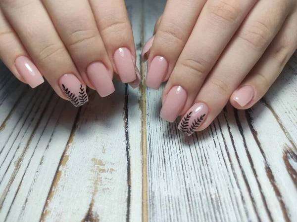 Beautiful nail art manicure on the background — 스톡 사진