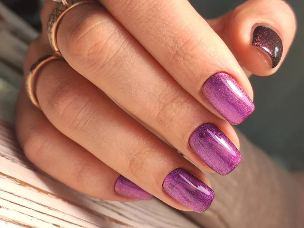 Beautiful nail art manicure on the background — Stock Photo, Image