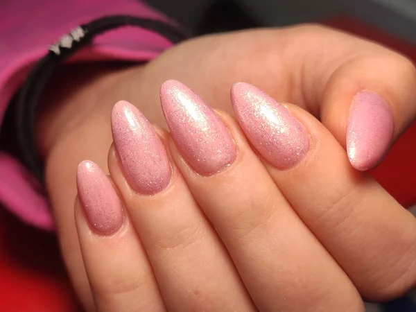 Moda Manicure Paznokci Pięknym Tle Tekstury — Zdjęcie stockowe