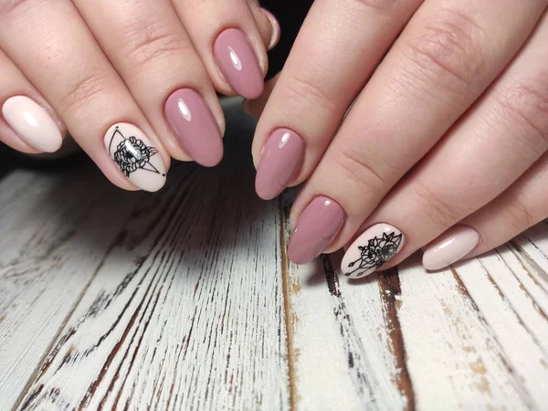 Fashion Manicure Nails Beautiful Textural Background — Stock Photo, Image