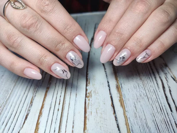 Efektowne Piękny Manicure Tle Modny Tekstury — Zdjęcie stockowe