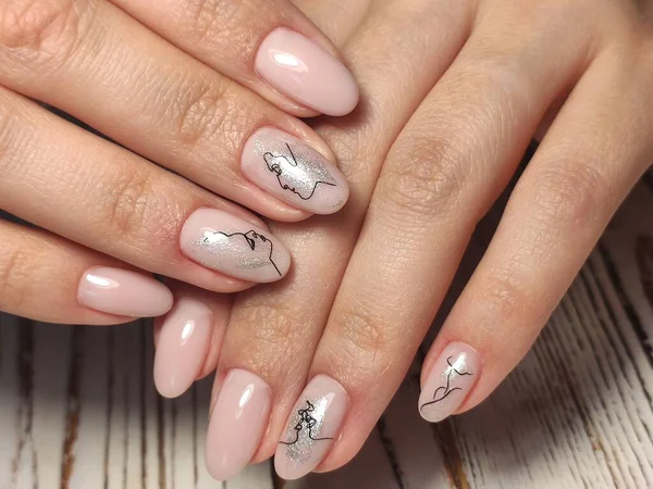 Betoverend Mooie Manicure Achtergrond Van Een Trendy Textuur — Stockfoto