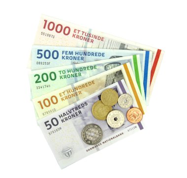 Danimarka Kronu (dkk), sikke ve banknot.