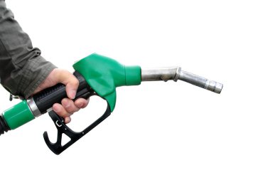 Man holding fuel pump  clipart