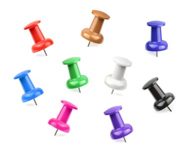 Renkli pushpins nesneleri