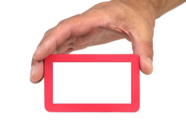 El ve kırmızı bir çerçeve kopya alanı ile gösterilen