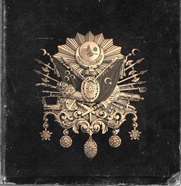 Worn photo paper look image of Ottoman Empire Emblem, ( Old Turkish Symbol )