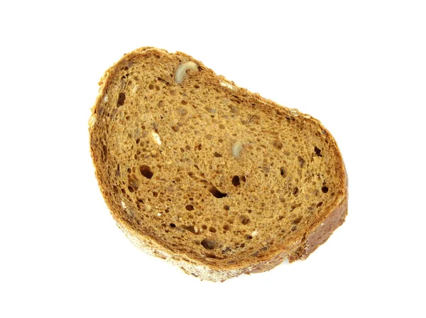 Fatia de pão de nozes de centeio — Fotografia de Stock